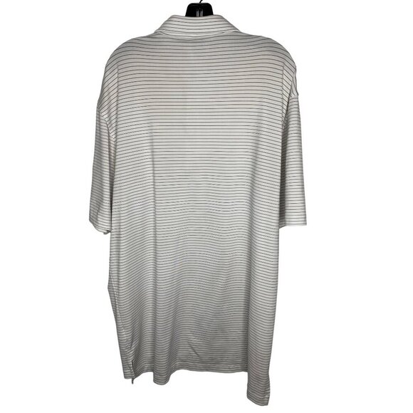 DUNNING GOLF MEN'S BLACK & WHITE STRIPE PERFORMANCE POLO SHIRT SZ XL - Picture 2 of 6
